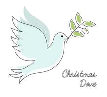 kerstduif duif in feestelijke kleuren vrolijk kerstfeest en gelukkig nieuwjaar vector