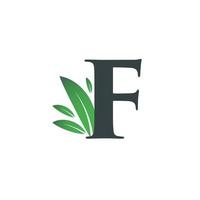 beginletter f blad logo vector