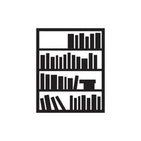 bibliotheek boekenkast lijntekeningen vector icon