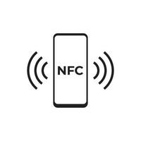 nfc-betalingstechnologie met smartphone vectorpictogram vector