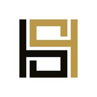 eerste monogram letter hs of sh logo ontwerp vector