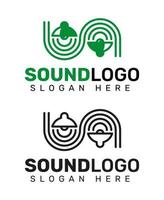 luidspreker geluidsgolf logo ontwerp vector