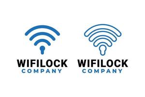 netwerk draadloze verbinding wifilock logo ontwerp vector