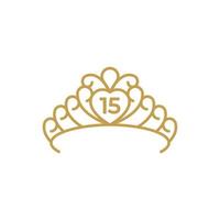 prinsen koninklijke kroon diadeem lijn kunst vector icon