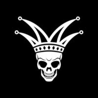 schedel hoofd met narrenhoed tattoo logo ontwerp vector