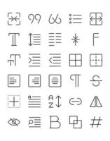 bewerk tools icon set 30 geïsoleerd op een witte achtergrond vector