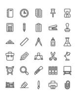 stationey icon set 30 geïsoleerd op een witte achtergrond vector