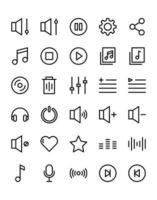 muziek en multimedia icon set 30 geïsoleerd op een witte achtergrond vector