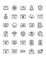 web en seo icon set 30 geïsoleerd op een witte achtergrond vector