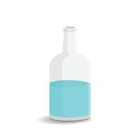 glazen fles met water op een witte achtergrond. vectorillustratiefles met een wit etiket in uw ontwerpen, patroonmodelcontainers gevuld met vloeibare drank om uw dorst te lessen. vector