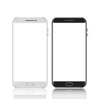 smartphones zwart en wit. smartphone geïsoleerd. vector illustratie