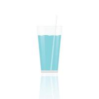 realistisch glas vol water drinken met geïsoleerde op witte achtergrond vectorillustratie vector