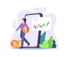 illustratie van cryptocurrency markt vector