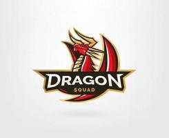 draak esports logo ontwerp vector