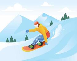 vectorillustratie van snowboarder vector