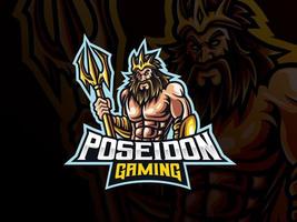 poseidon mascotte sport logo ontwerp vector