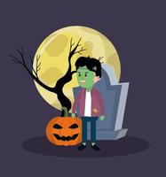 Halloween zombie jongen vector