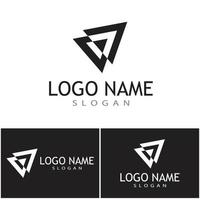 futuristische driehoek ketting logo ontwerp inspiratie vector