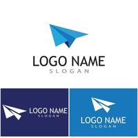 papieren vliegtuig logo vector illustratie sjabloon