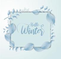 Hallo winter banner met papier kunst en ambachtelijke stijl vector