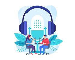 start een podcast-conceptillustratie vector