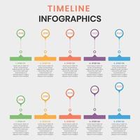 Tijdlijn infographic 5 labels vector