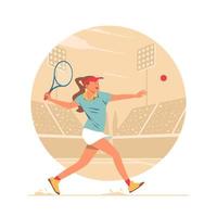 vrouwelijke tennisser vector