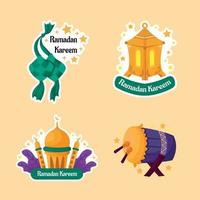 ramadhan maand stickers set vector