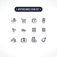 overzicht apothekers icon set vector