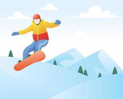 vectorillustratie van snowboarder vector