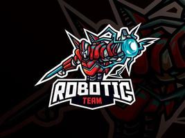 robot mascotte sport logo ontwerp vector