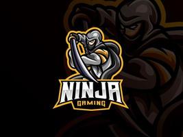 ninja mascotte sport logo ontwerp vector