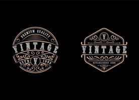 badge vintage stijl logo ontwerpsjabloon vector