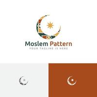 halve maan ster patroon kunst islamitische cultuur ramadan evenement moslim gemeenschap logo vector