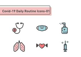 set van corona virus bescherming pictogram op witte achtergrond vector