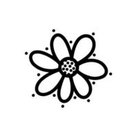 schattig lente bloemenpatroon in doodle stijl. tuinbloem, planten, bladeren, botanisch, vectorontwerp voor mode, stof, behang en alle handgetekende prints. trendy bloemenpatroon vector