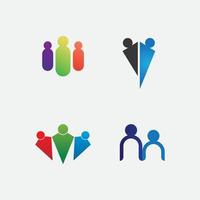 mensen logo, set en team, succes mensen werken, groep en gemeenschap, groepsbedrijf en bedrijfslogo vector en ontwerp zorg, familie icoon succes logo