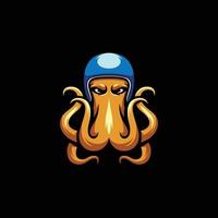 octopus helm mascotte logo vector