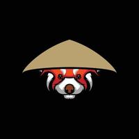 rode panda mascotte logo vector