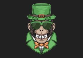 Monkey Head St. Patrick&#39;s Day-ontwerp vector