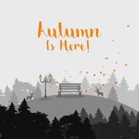 vectorillustratie van herfst boslandschap vector