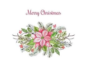 Merry Christmas floral poinsettia regeling vector