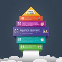 Pijl opstarten infographic opties banner vector