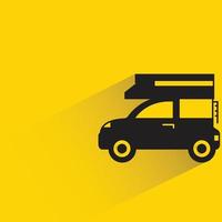 minivrachtwagen op gele illustratie als achtergrond vector