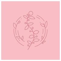 bloemenkroon op roze illustratie als achtergrond vector