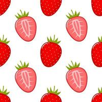 Aardbeienfruit naadloos patroon vector