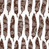 naadloos patroon met decoratieve veren in etnische stijl vector