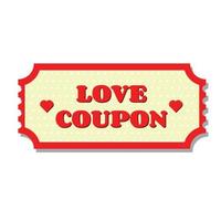 retro coupon voor verliefde stelletjes ter ere van Valentijnsdag vector