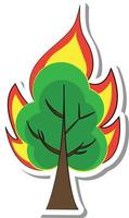 ecologische ramp brandende bos sticker vector