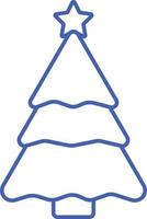 kerstboom pictogram blauwe omtrek vector